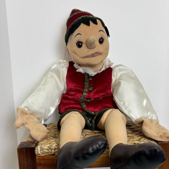 Vintage FOLKMANIS Pinocchio Full Body Hand Puppet Moving Nose Mouth - Picture 12 of 12